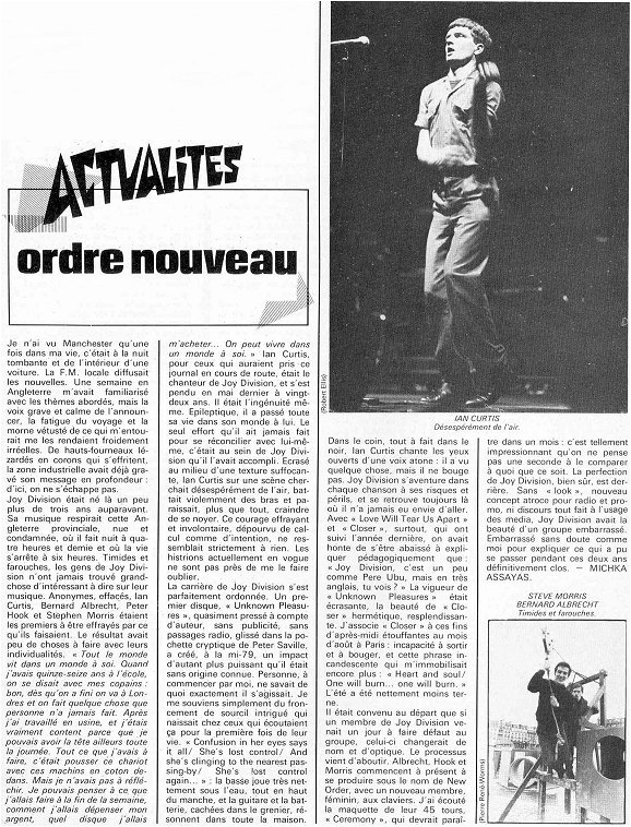 Joy Division M Assayas