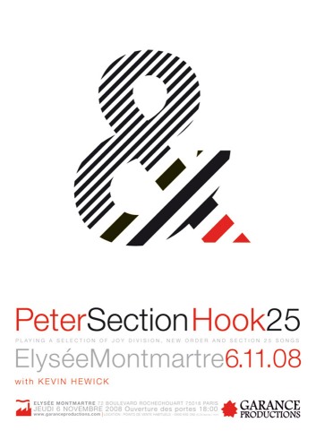 Peter Hook & Section 25 Paris Elyse Montmartre 2008 poster