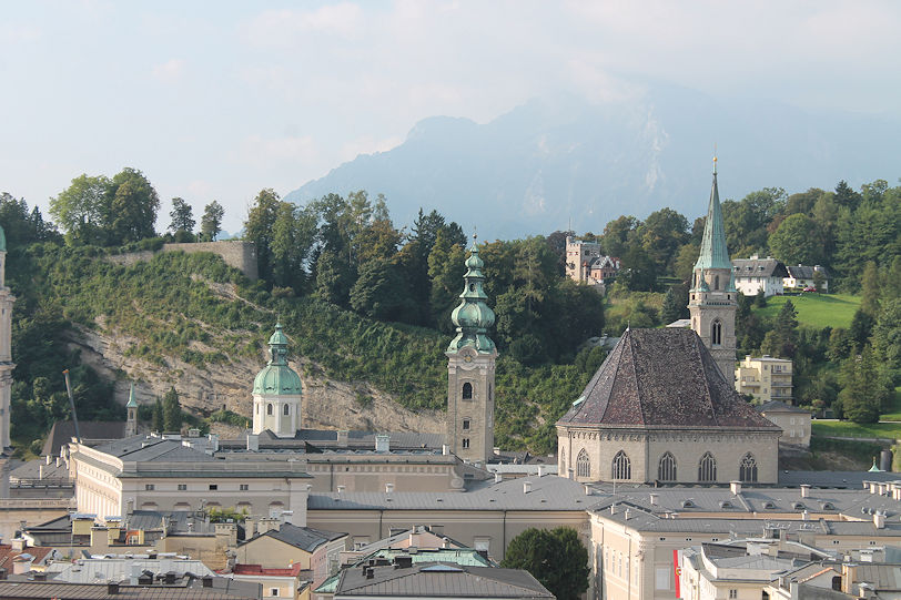 Panoramic view with St. Peter Abbey & Franziskanerkirche