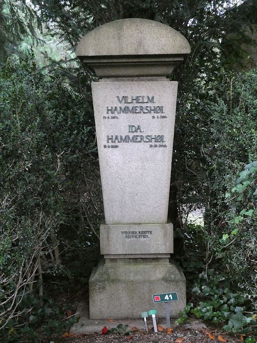 Vilhelm Hammershøi's grave in Vestre Kirkegård