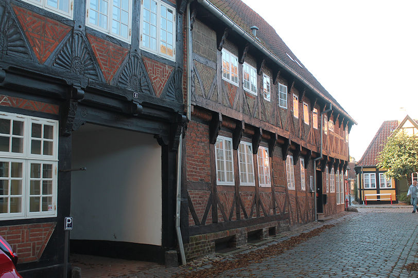 Historic brick and timber houses on Puggaardsgade