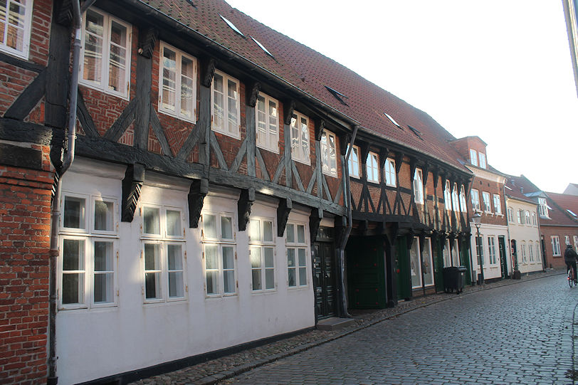 Historic brick and timber houses on Sønderportsgade