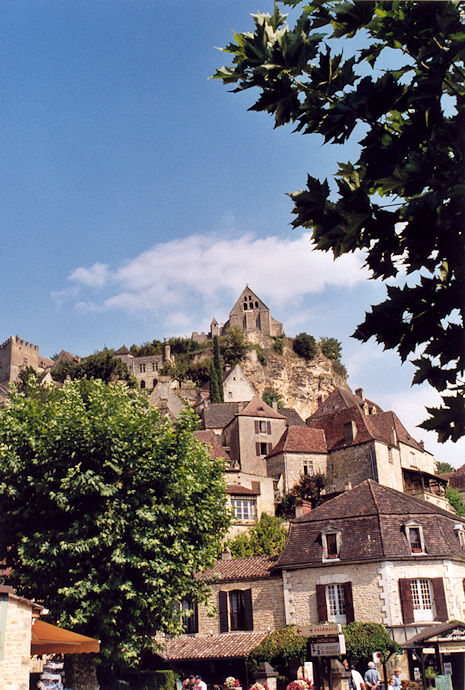 Village seen from the crossing of Rue de la Balme & Route des Gabarriers