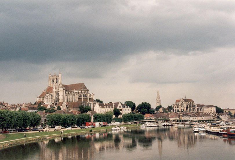 View from Paul Bert bridge with Cathedral & St-Germain Abbey