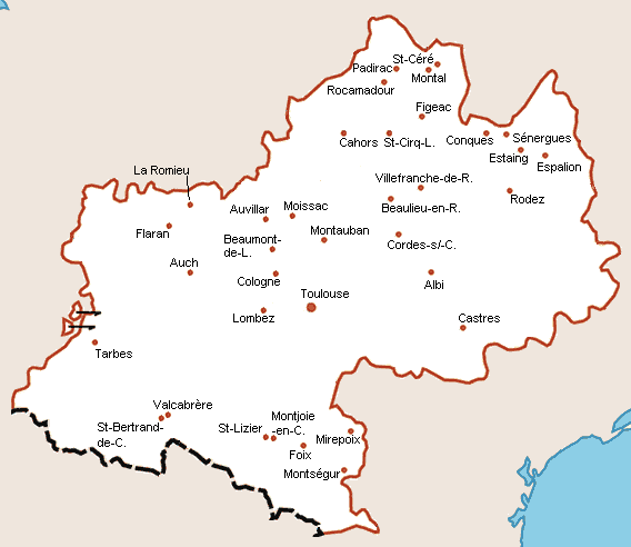 Midi-Pyrénées Map
