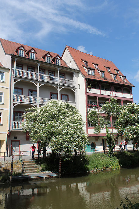 Historic houses on Habergasse along the Ludwig-Donau-Main-Kanal