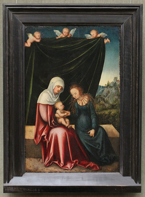 Lucas Cranach I painting Virgin & Child with Saint Anne