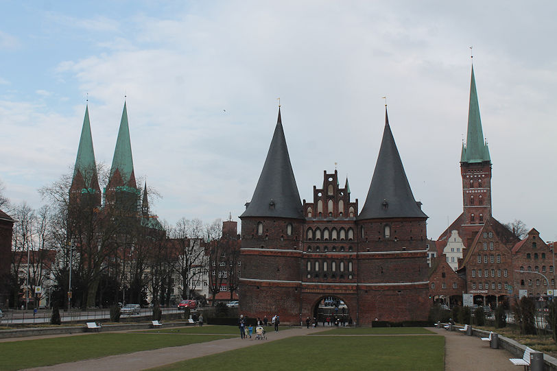 Marienkirche, Holstentor, Petrikirche & part of Salzspeicher