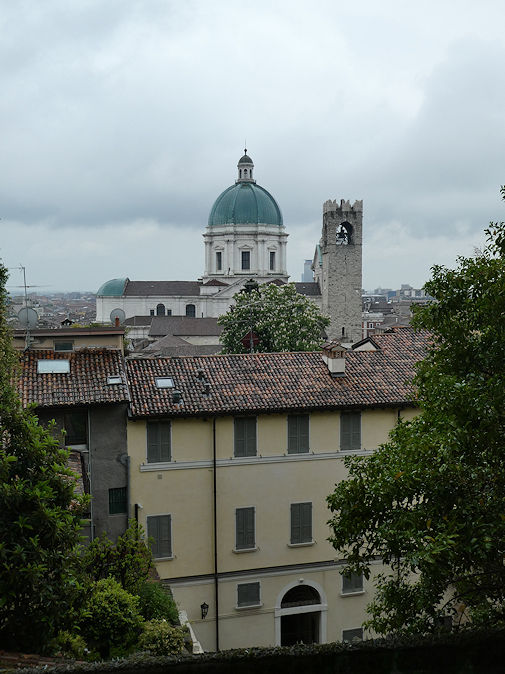 View with Santa Maria Assunta Cathedral (Duomo nuovo) & Palazzo Broletto tower