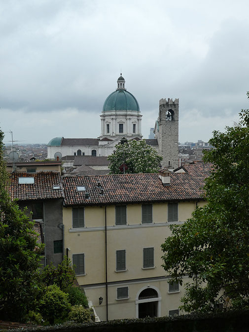 View with Santa Maria Assunta Cathedral (Duomo nuovo) & Palazzo Broletto tower
