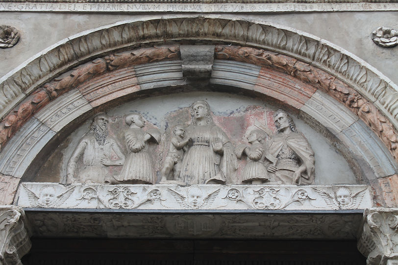 Basilica di Santa Maria delle Grazie, portal tympanum