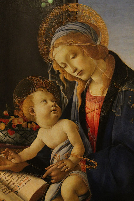A Sandro Botticelli painting, Virgin & Child (detail)