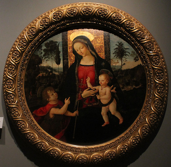 A Pinturicchio painting, Virgin & Child & John the Baptist