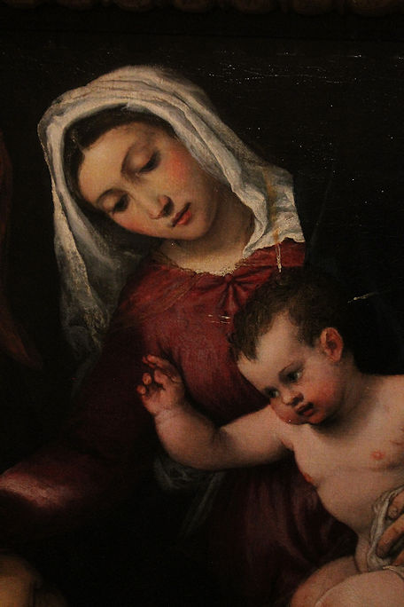 A Lorenzo Lotto painting, Virgin & Child (detail)