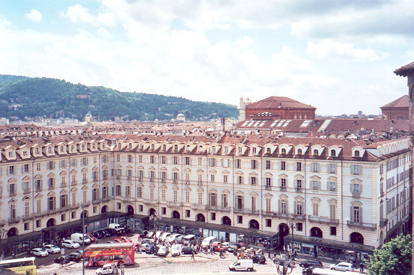 Piazza Castello viewed from Palazzo Madama e Casaforte degli Acaja