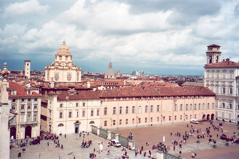 Piazza Castello viewed from Palazzo Madama e Casaforte degli Acaja
