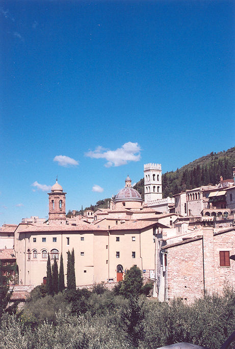 Panoramic view with Chiesa di Sant'Antonio, Chiesa Nuova & Torre del Popolo