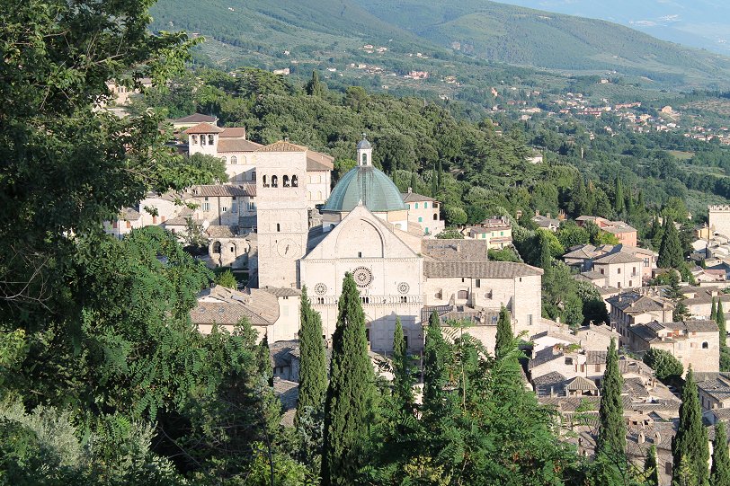 Panoramic view from Rocca Maggiore with Cattedrale di San Rufino