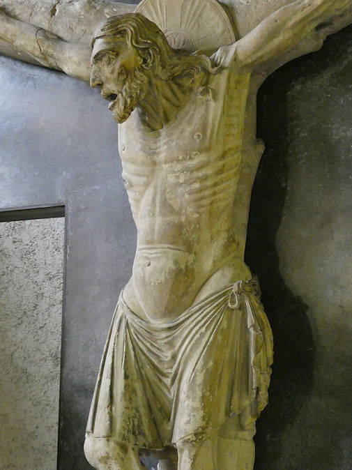 Gothic sculpture of the Crucifixion, by the Maestro di Sant'Anastasia (detail)