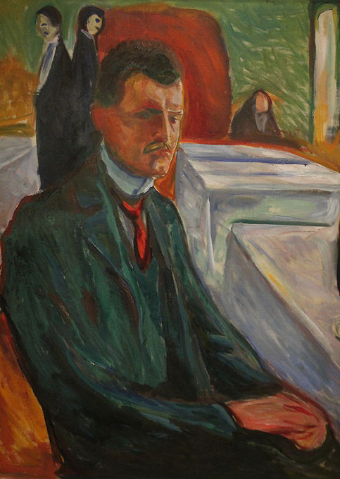 An Edvard Munch self-portrait (detail)