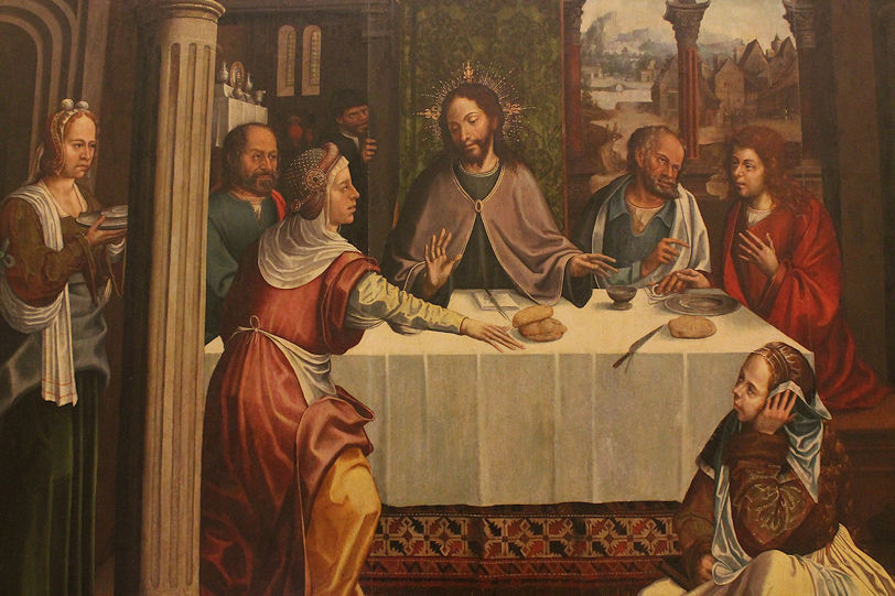 Christ at the home of Martha and Mary by Gaspar Vaz
