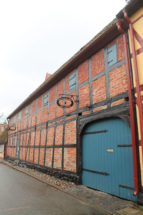 Typical brick and timber house on Lilla Västergatan