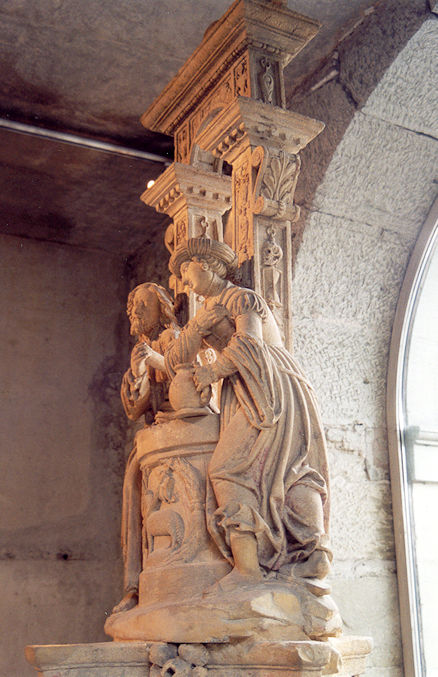 Sculpture Jesus and woman of Samaria for a fountain by Hans Gieng