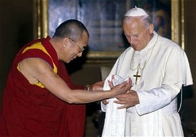 14th Dalai Lama & Pope John Paul II in 1990