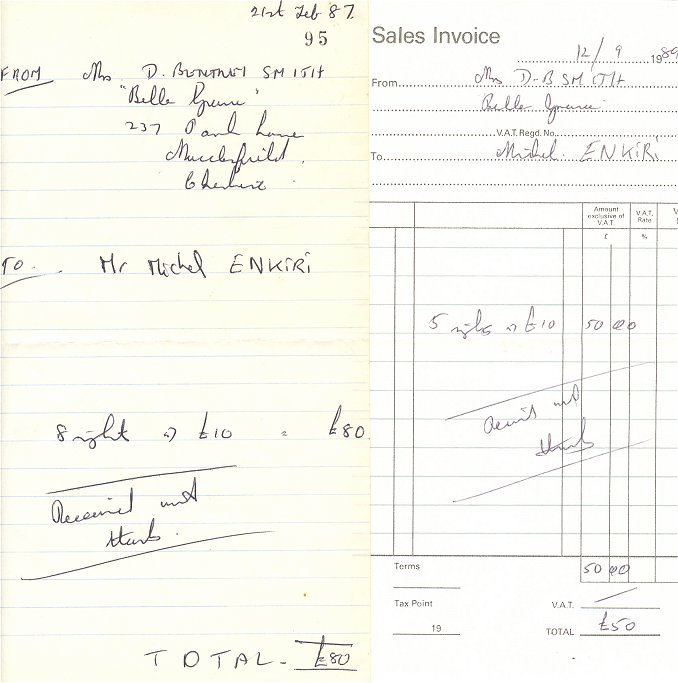 Invoices B&B Ian's home