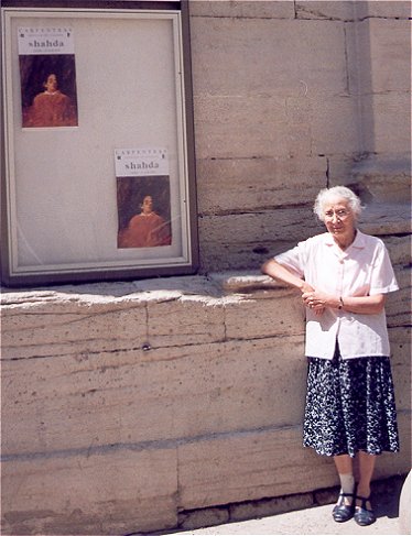 Carpentras 2006 Anita Shahda with posters of the exhibition