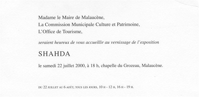 Invitation Malaucène 2000