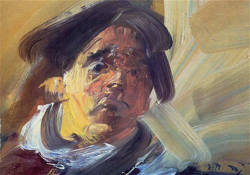 Autoportrait noir fond jaune (detail)