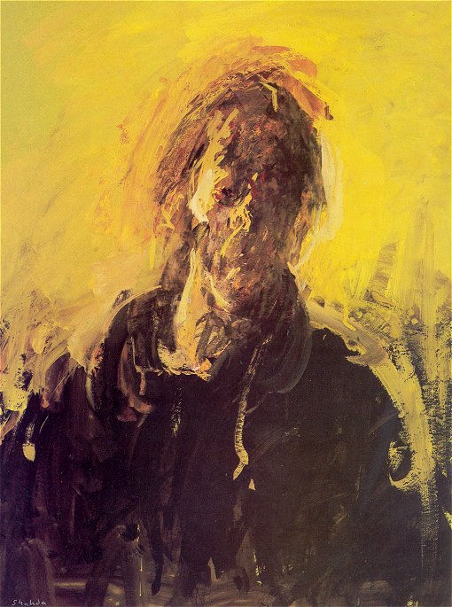 Portrait fond jaune