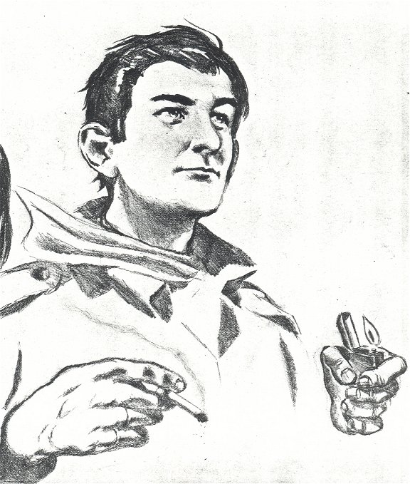 Young man lighting a cigarette